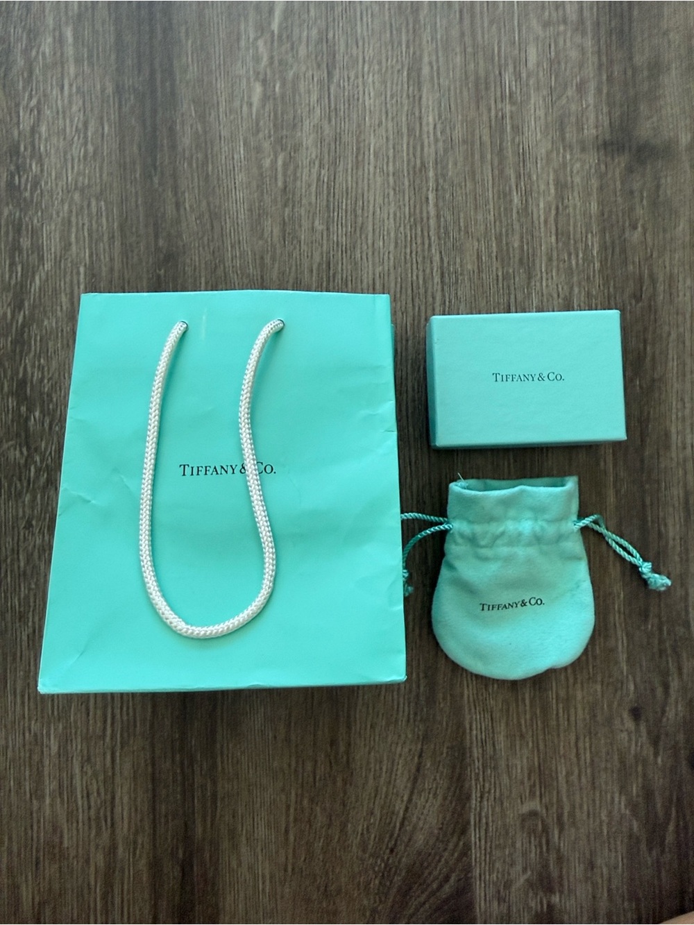 Tiffany & Co. Signature Blue Gift Bag, Jewelry Pouch and Jewelry Box Set